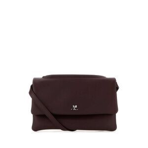 COURREGES Leather Shoulder Bag with Logo Detail Women PURPLE Shoulder Bags